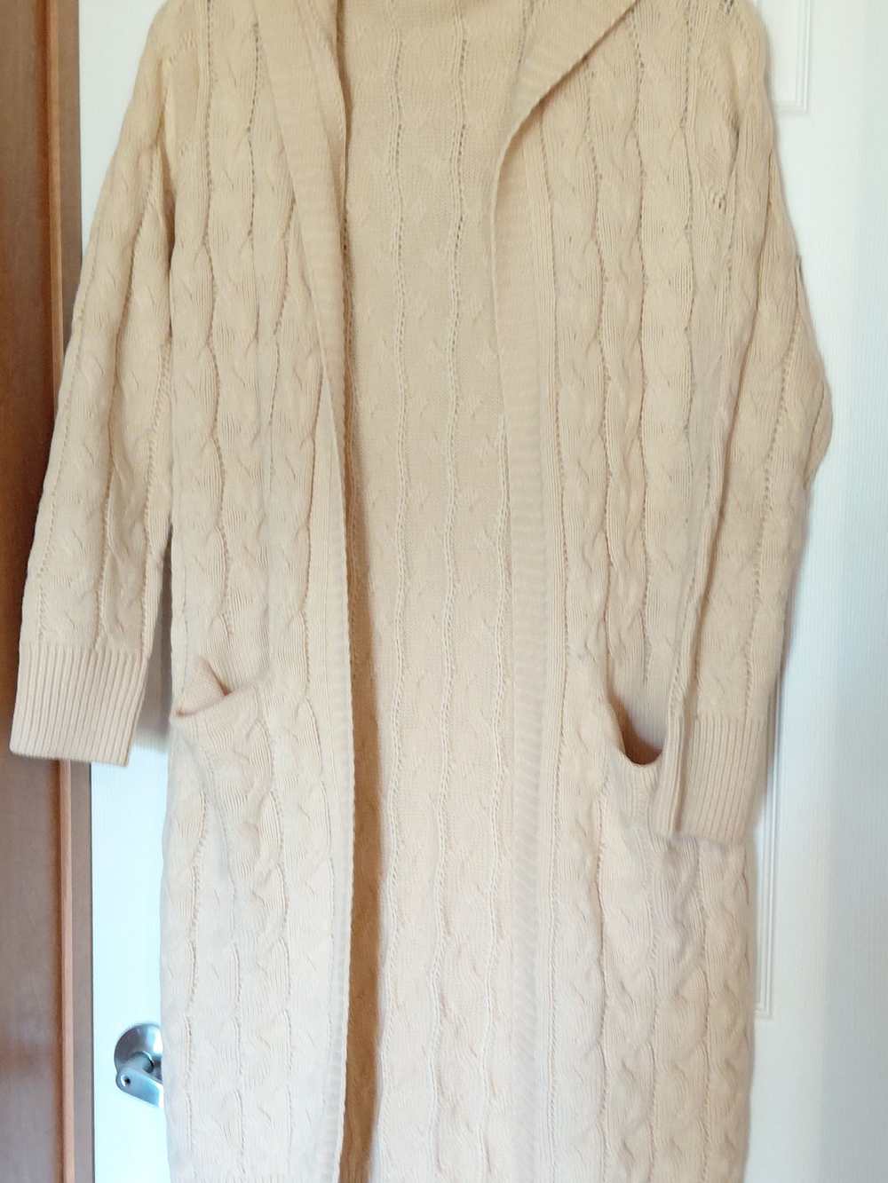 Cozy Cable-Knit Long Cardigan Sweater - Cream